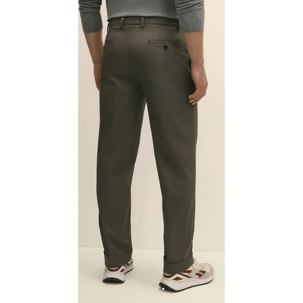 Brooks Brothers Advantage Chino Clark Pants 34W/32L 100% Cotton in Grey/Taupe